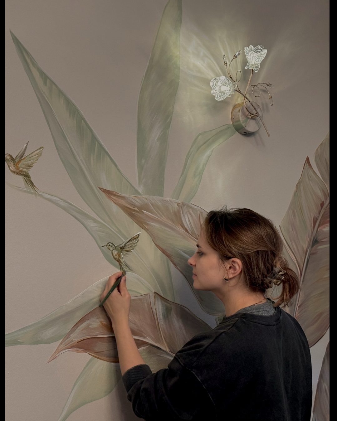 Strelitzia mural in progress